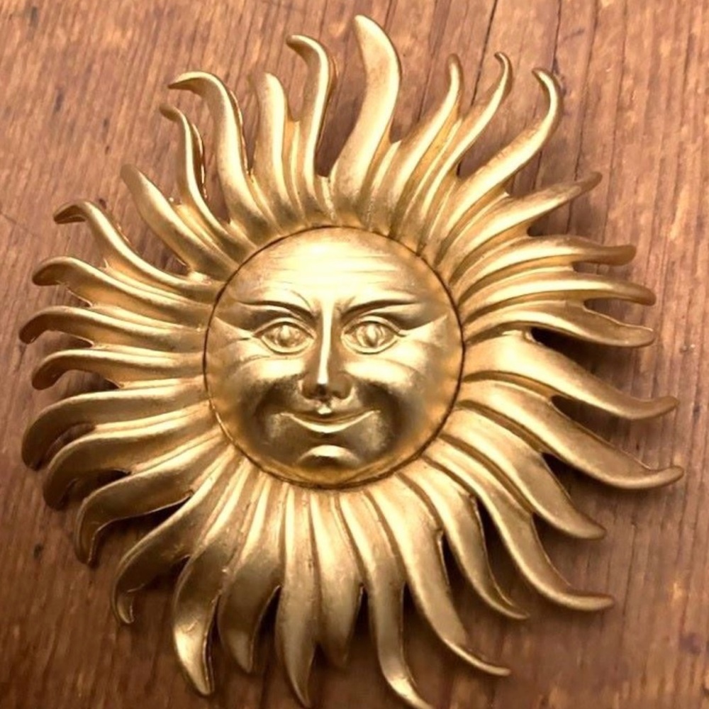 Signed Monet Sun Brooch